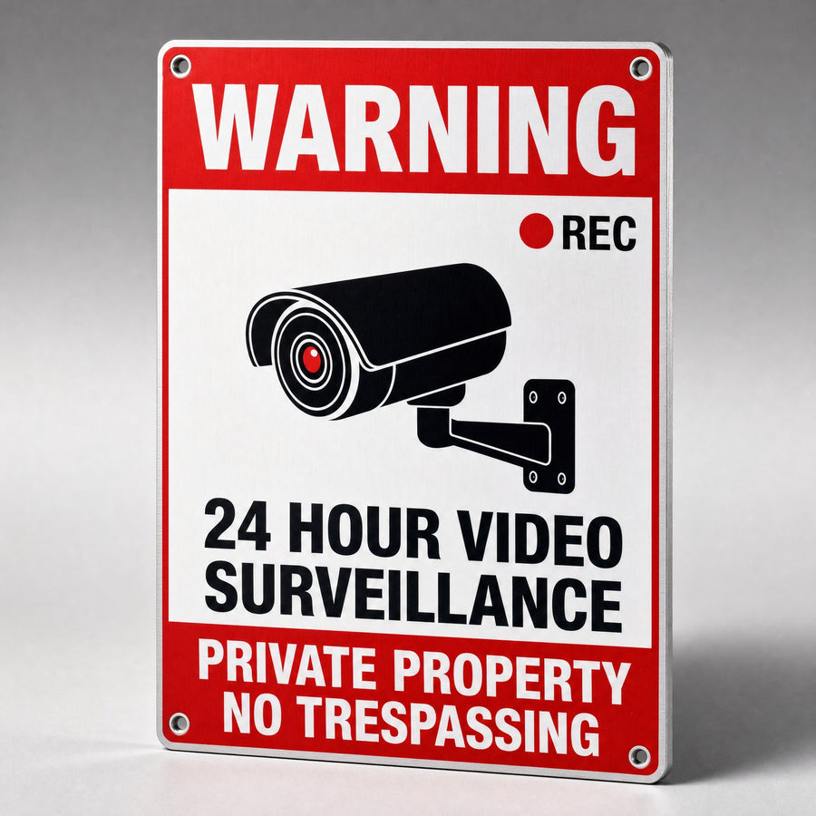 24-Hour Surveillance Warning Sign (Aluminum)